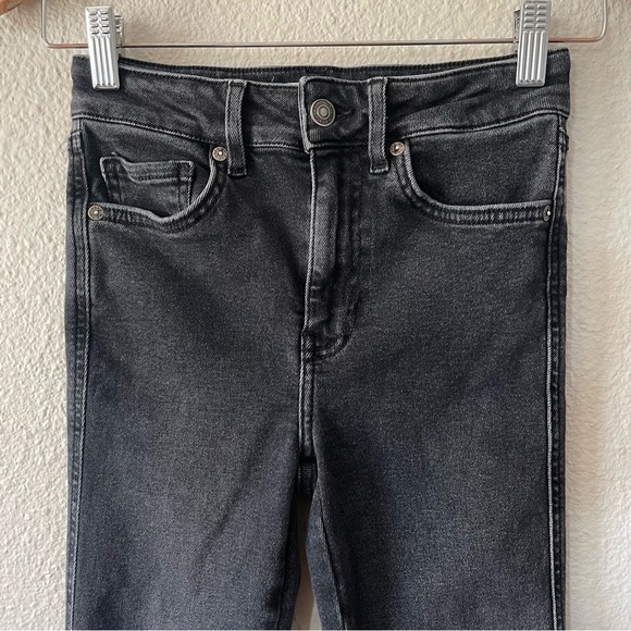 Free People We The Free Jeggings Jeans Women’s 25 Black Stretch Cropped Raw Hem - Picture 5 of 16